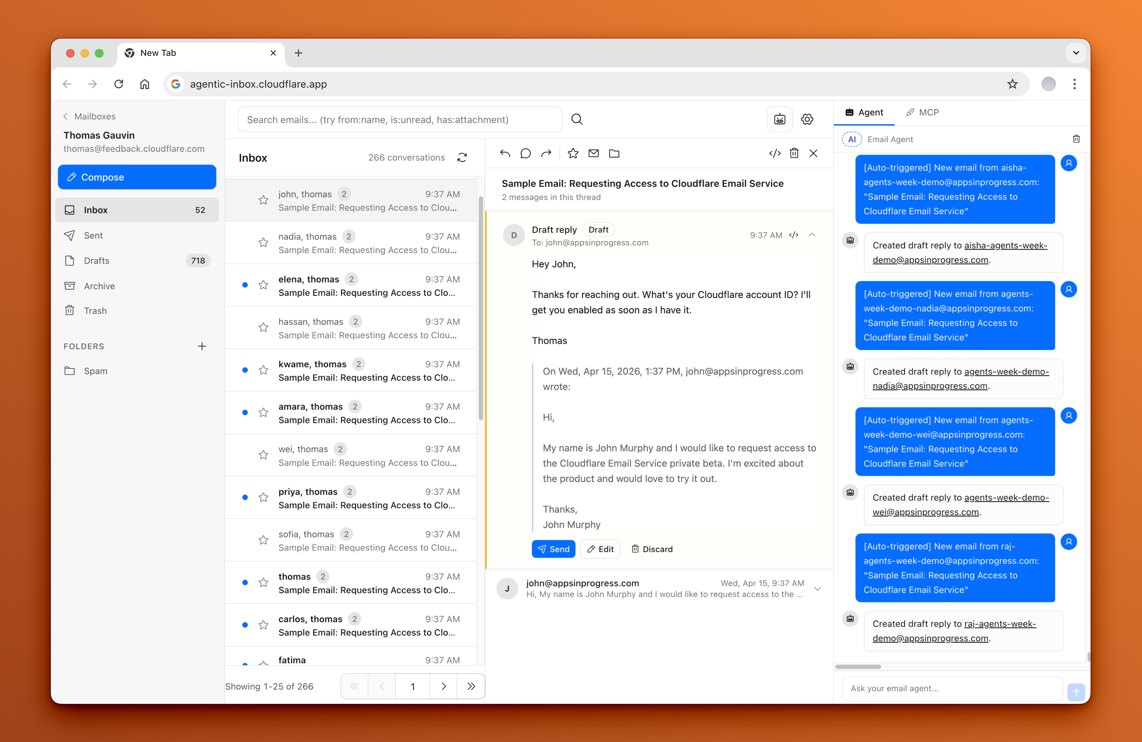 Agentic Inbox built on Cloudflare